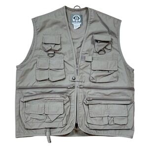 Uncle Milty Vest Mens L Khaki Multi-Pocket Fishing Hunting Travel Photography